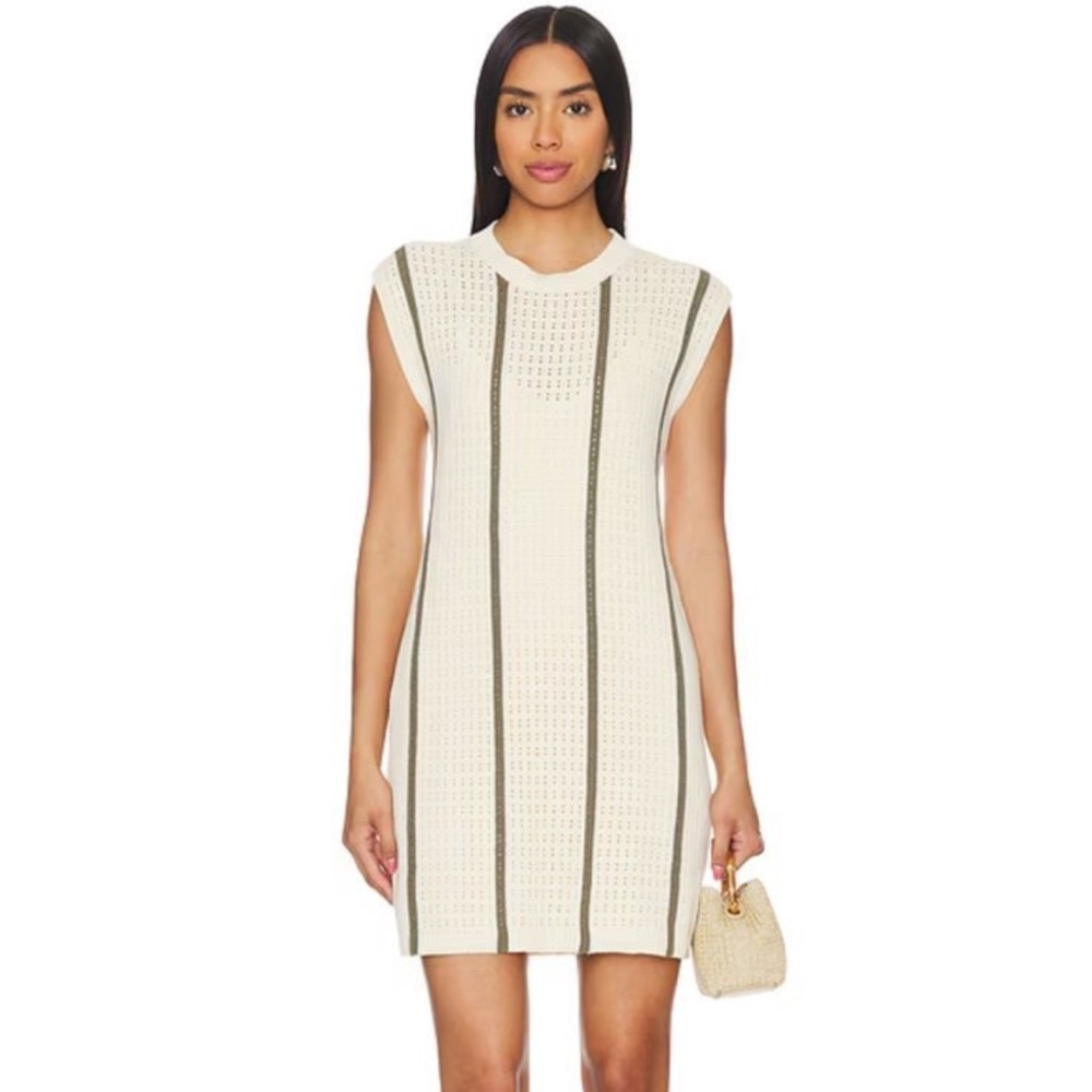 Anine Bing Lanie Dress in Ivory & Army Green Stripe